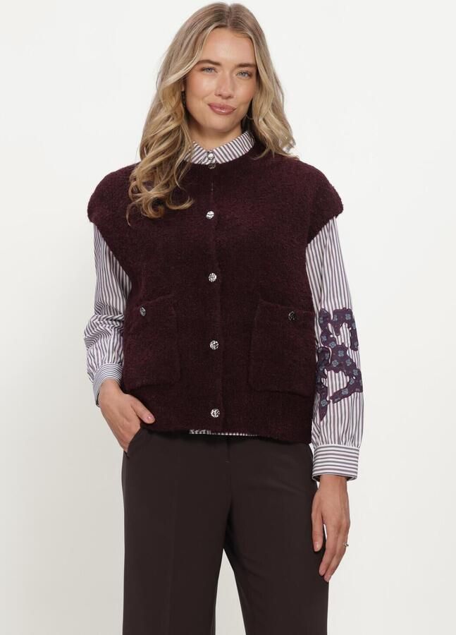 STUDIO AR Dames Truien & Vesten Idony Boucle Knit Bordeaux