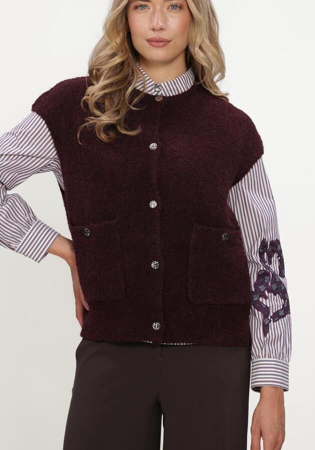 STUDIO AR Dames Truien & Vesten Idony Boucle Knit Bordeaux - Foto 3