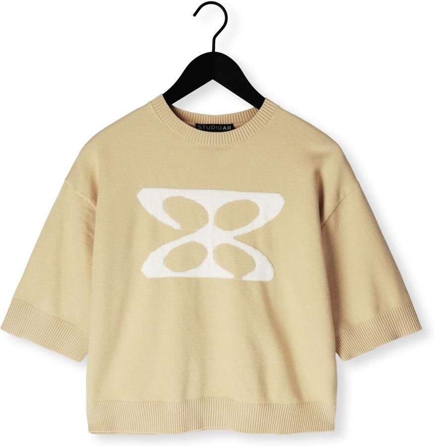 STUDIO AR Dames Truien & Vesten Isidre Viscose Knit Beige - Foto 2