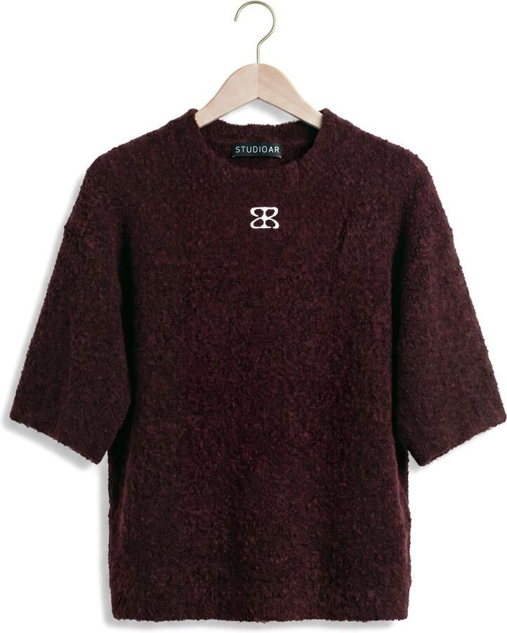 STUDIO AR Dames Truien & Vesten Jessica Boucle Knit Bordeaux - Foto 2