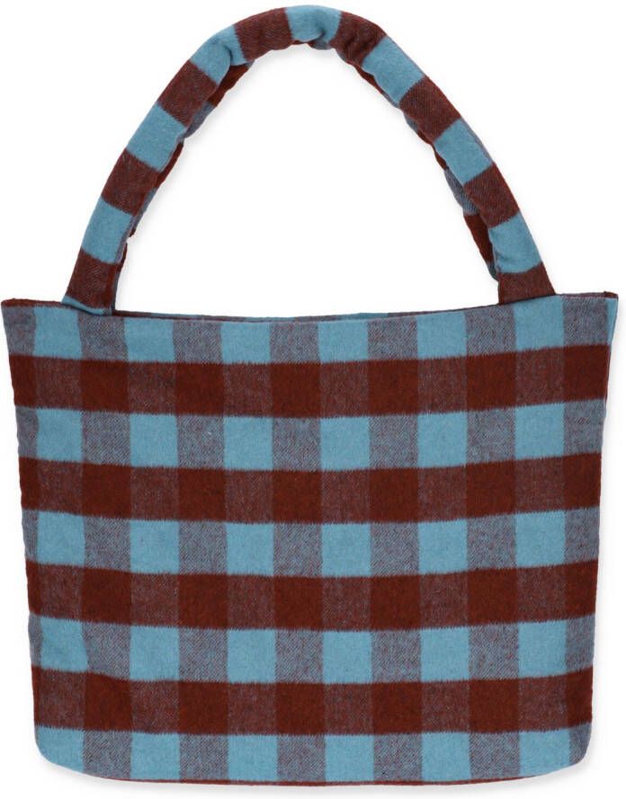Studio Noos Rode Shopper Wool Checked Mom-bag