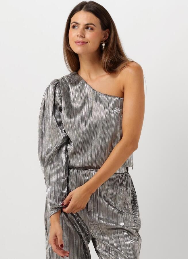 Suncoo Metallic one-shoulder top Luna zilver - Foto 4