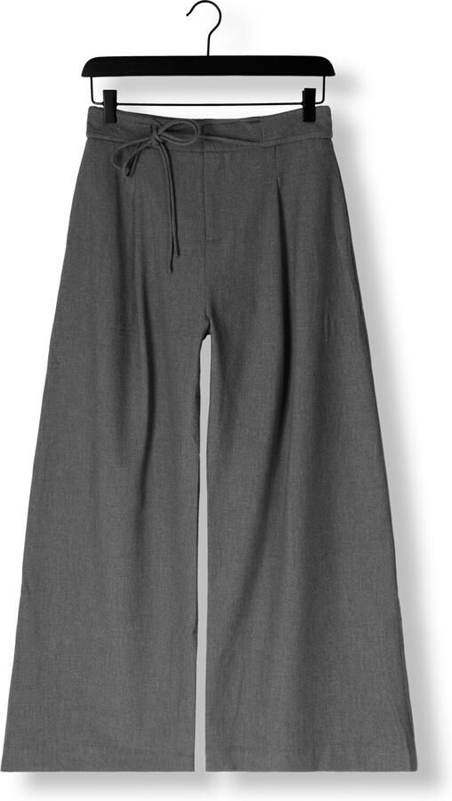 Suncoo wide leg regular waist culotte met wol grijs - Foto 3
