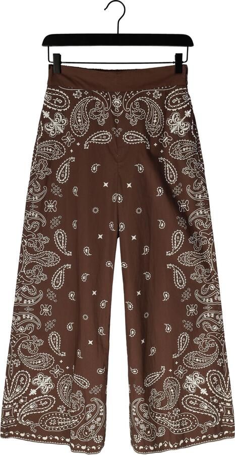 Suncoo wide leg high waist broek met paisley print bruin - Foto 4