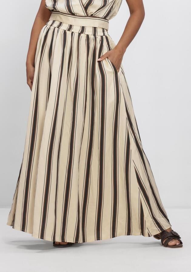Suncoo gestreepte maxi rok crème
