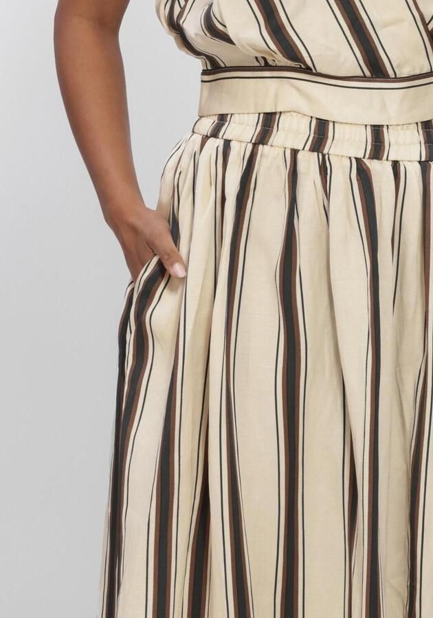 Suncoo gestreepte maxi rok crème - Foto 3