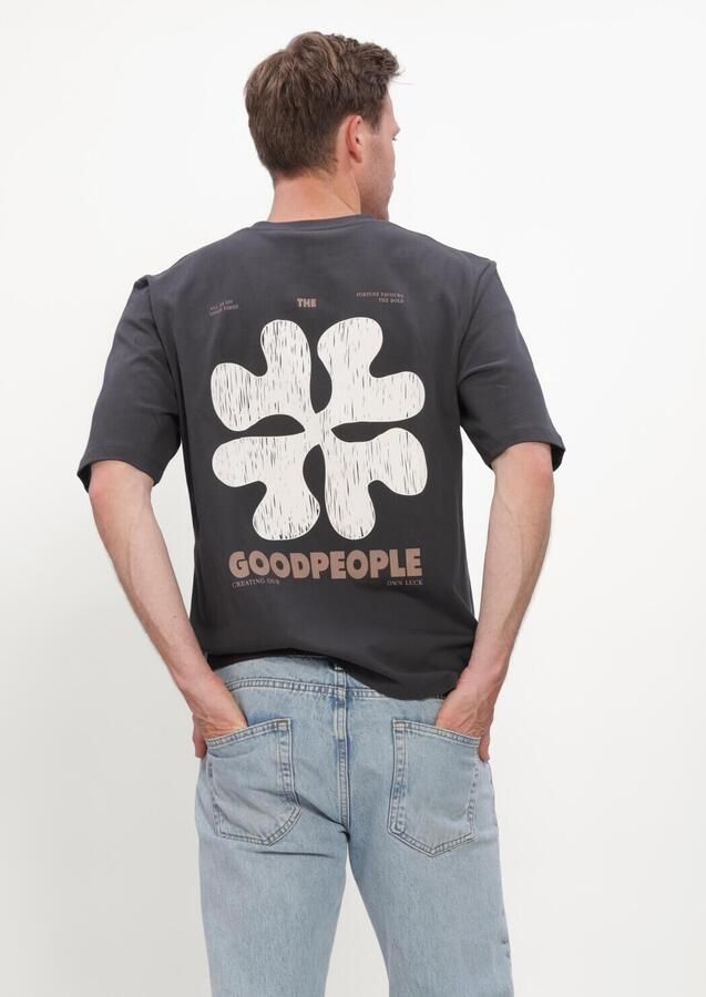 THE GOODPEOPLE Heren Polo's & T-shirts Tex Donkergrijs