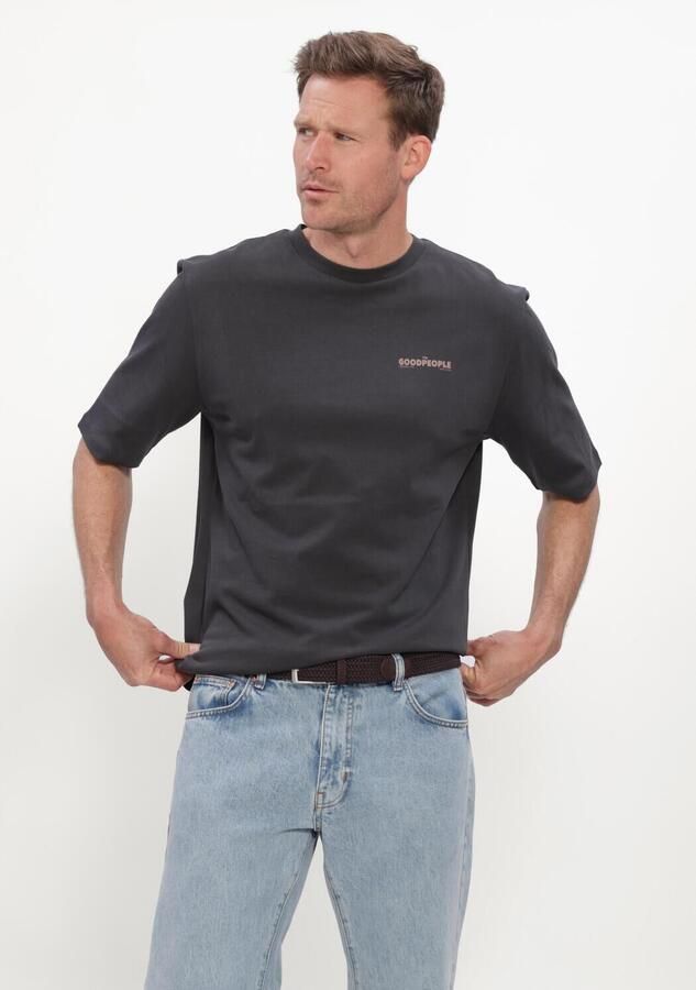THE GOODPEOPLE Heren Polo's & T-shirts Tex Donkergrijs - Foto 3