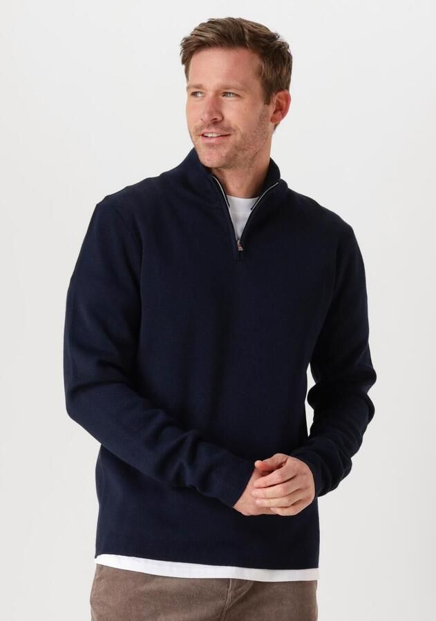 The GoodPeople Blauwe Half Zip Sweater Kamark Blue Heren - Foto 4