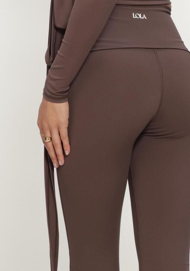 THE LOLA CLUB Dames Broeken Bruna Flared Legging Bruin - Foto 3