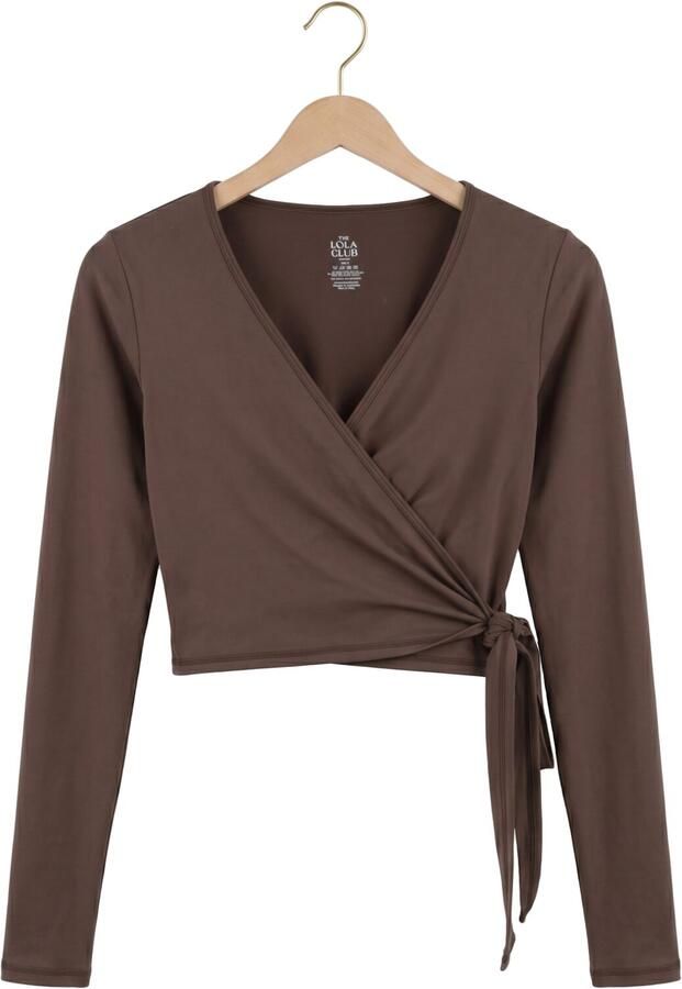 THE LOLA CLUB Dames Tops & T-shirts Bruna Wrap Top Bruin - Foto 4