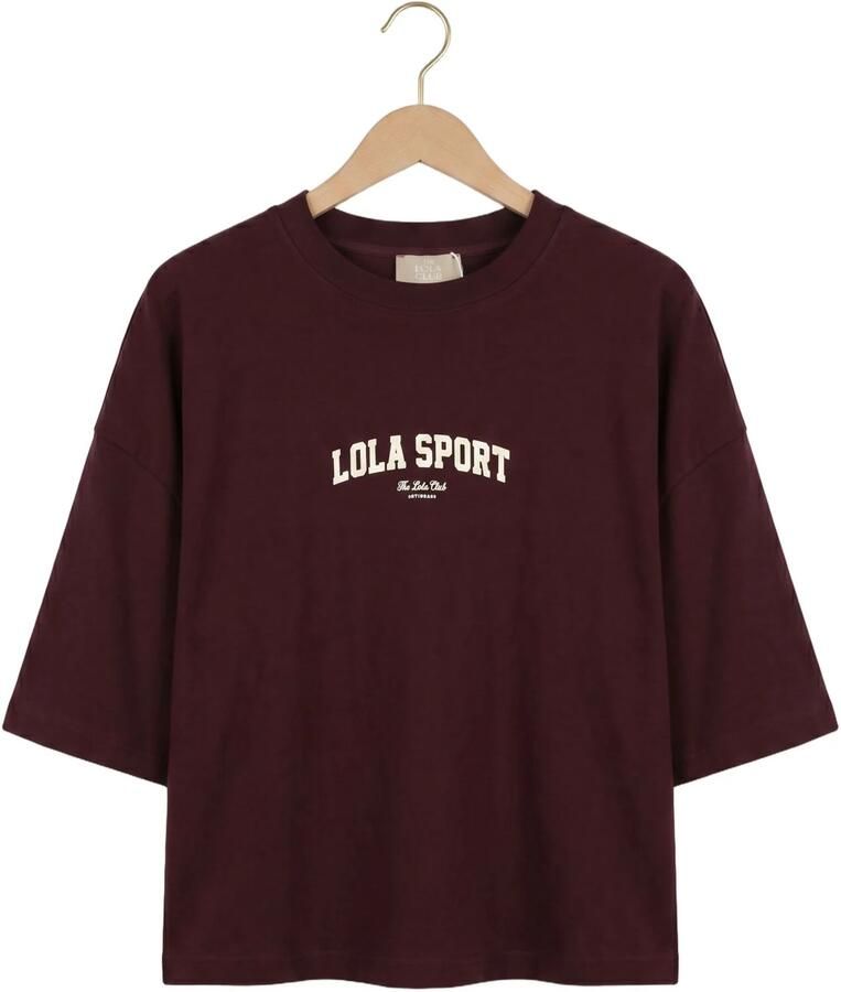 THE LOLA CLUB Dames Tops & T-shirts Stella Ss Tee Bordeaux - Foto 2