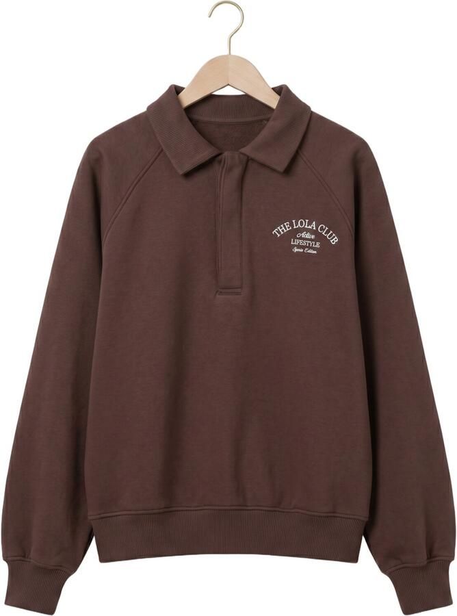 THE LOLA CLUB Dames Truien & Vesten Ebony Polo Sweater Bruin - Foto 2