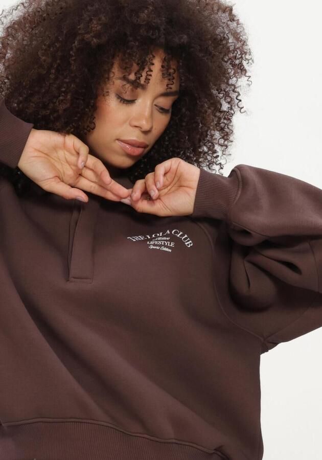 THE LOLA CLUB Dames Truien & Vesten Ebony Polo Sweater Bruin - Foto 4