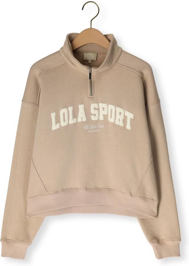 THE LOLA CLUB Dames Truien & Vesten Jayla Half Zip Sweater Beige - Foto 2