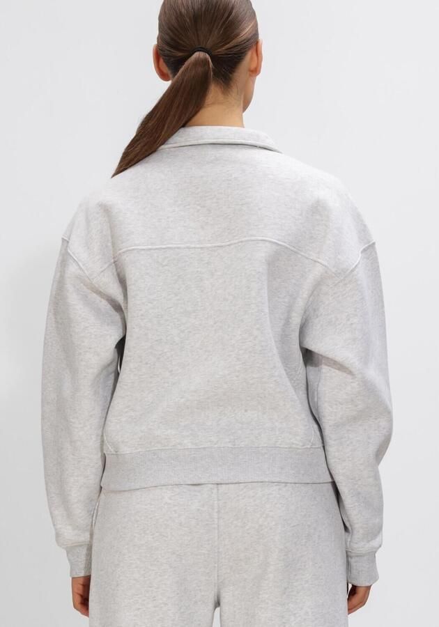 THE LOLA CLUB Dames Truien & Vesten Jayla Half Zip Sweater Lichtgrijs - Foto 2