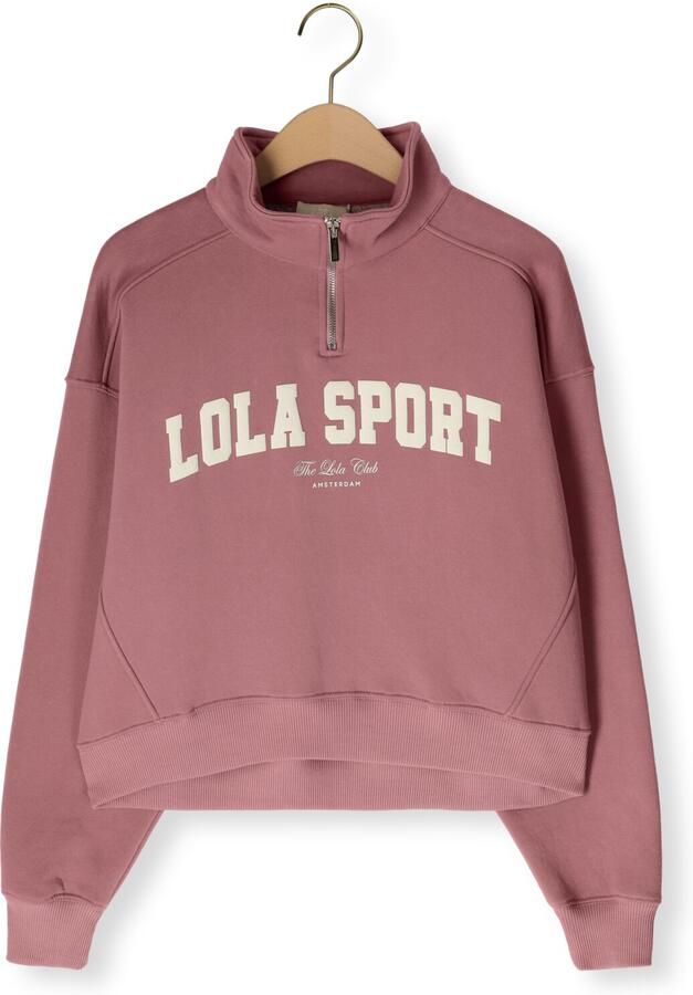 THE LOLA CLUB Dames Truien & Vesten Jayla Half Zip Sweater Roze - Foto 4