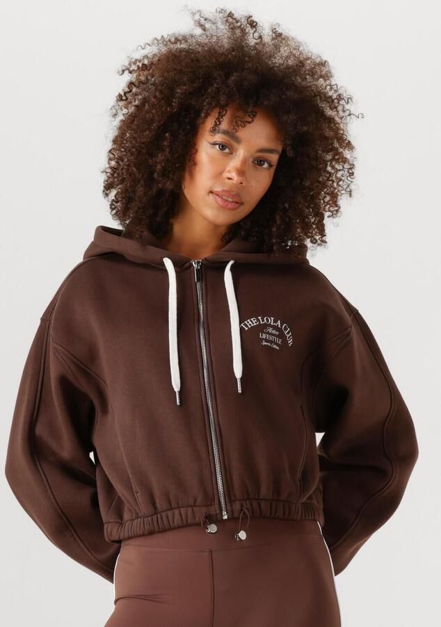 THE LOLA CLUB Dames Truien & Vesten Maya Zip Through Hoodie Bruin - Foto 4
