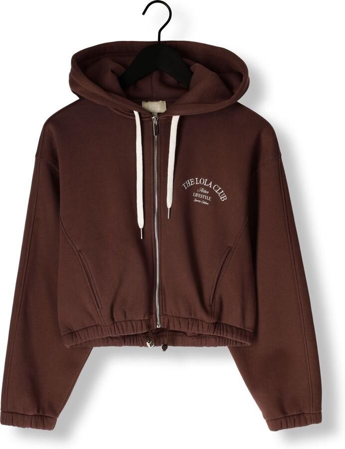 THE LOLA CLUB Dames Truien & Vesten Maya Zip Through Hoodie Bruin