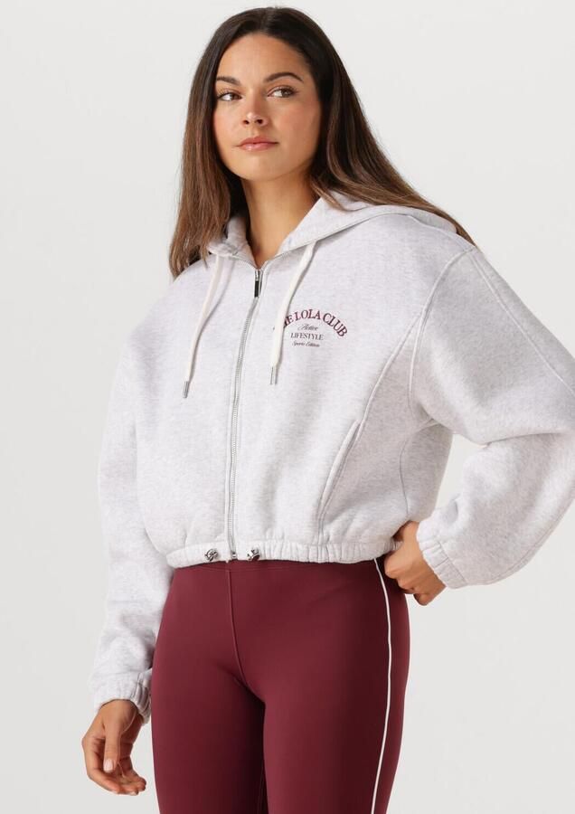 THE LOLA CLUB Dames Truien & Vesten Maya Zip Through Hoodie Lichtgrijs - Foto 4