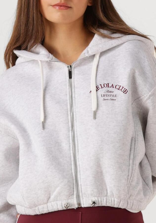 THE LOLA CLUB Dames Truien & Vesten Maya Zip Through Hoodie Lichtgrijs - Foto 2