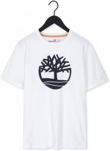 Timberland Witte T shirt Ss K r Brand Tree T