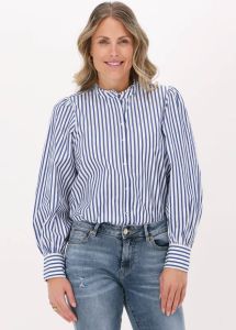 Tommy Hilfiger Blauwe Blouse Org Cotton Frill Blouse Ls