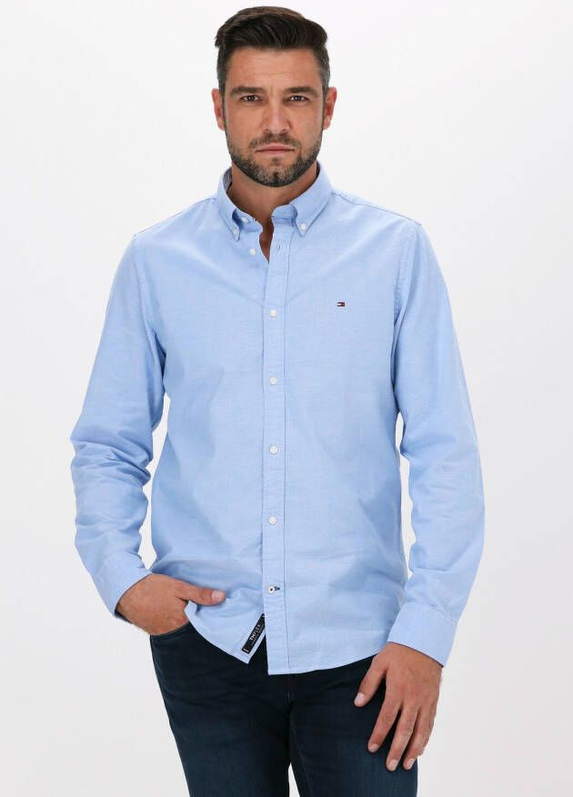 Tommy Hilfiger Blauwe Casual Overhemd Core Stretch Slim Oxford Shirt