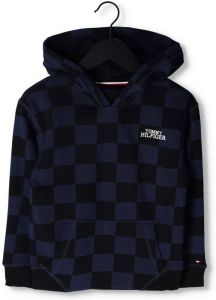 Tommy Hilfiger Blauwe Sweater Checker Board Hoodie
