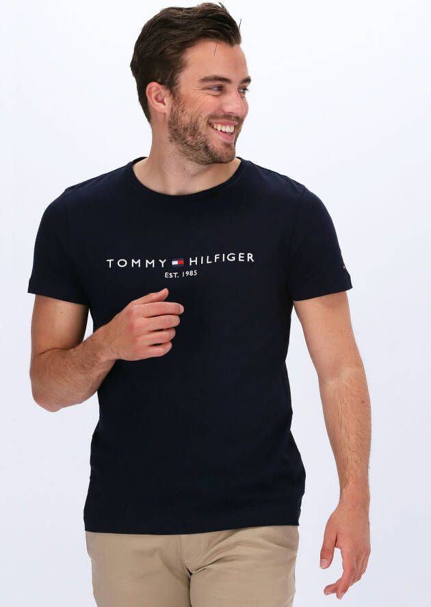TOMMY HILFIGER Heren Polo's & T-shirts Tommy Logo Tee Blauw