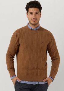 Tommy Hilfiger Camel Trui Exaggerated Structure Crew Neck