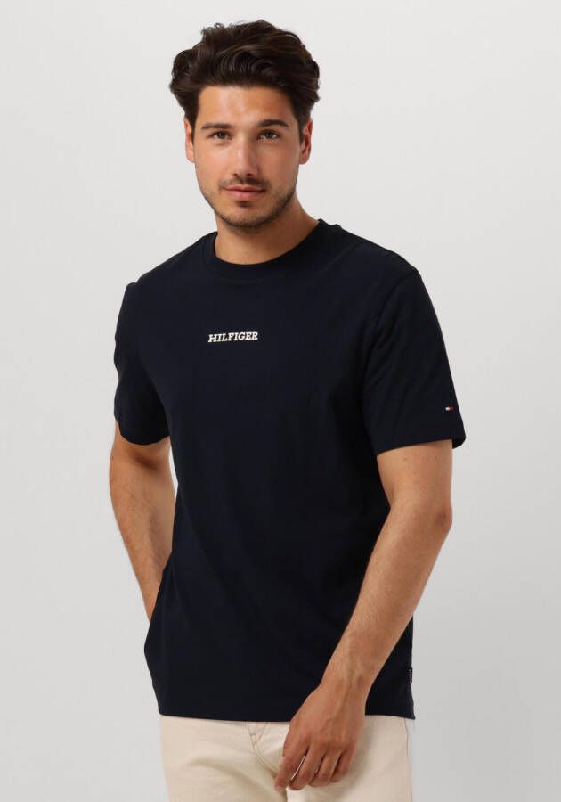TOMMY HILFIGER Heren Polo's & T-shirts Monotype Small Chest Placement Donkerblauw