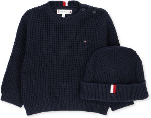 Tommy Hilfiger Donkerblauwe Trui Baby Waffle Sweater Set