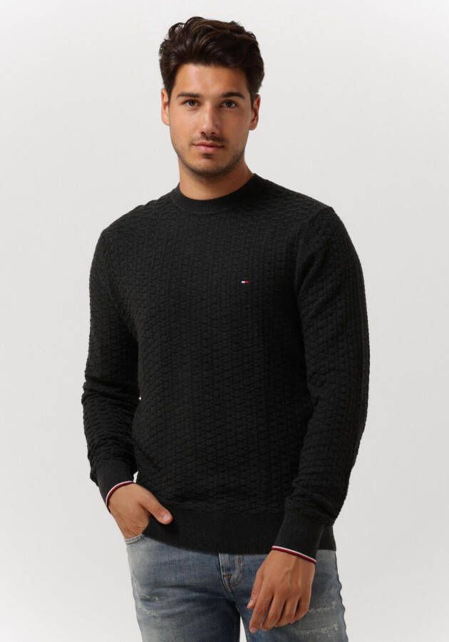 Tommy Hilfiger Donkergrijze Trui Exaggerated Structure Crew Neck