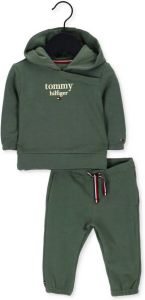 Tommy Hilfiger Donkergroene Baby Graphic Logo Hooded Set