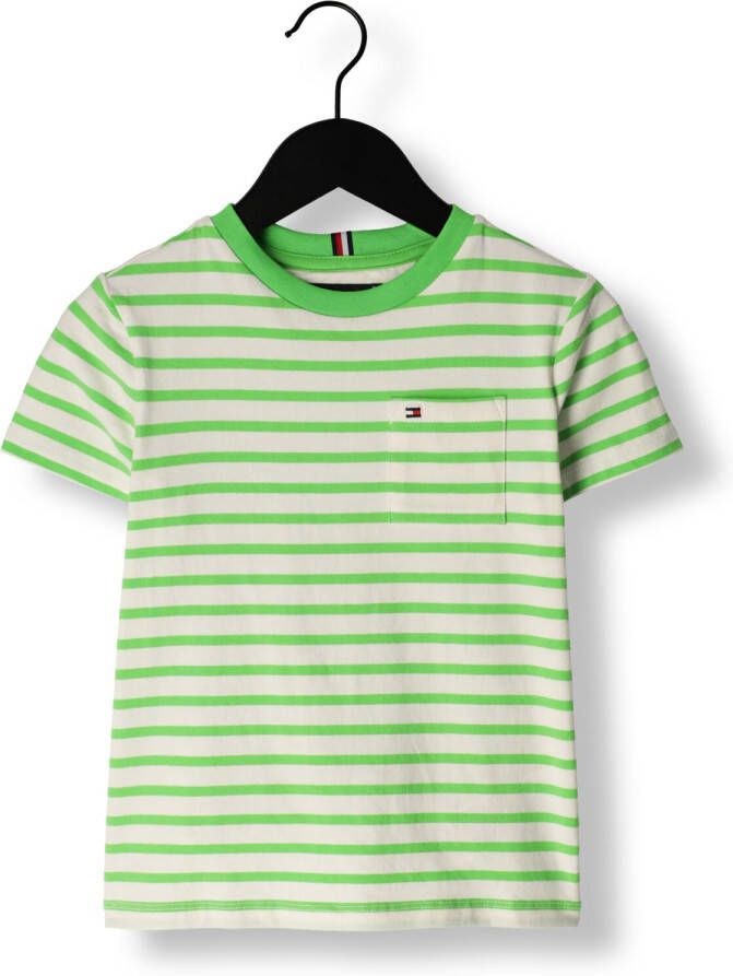 Tommy Hilfiger Groene T-shirt Breton Pocket Stripe Tee S s