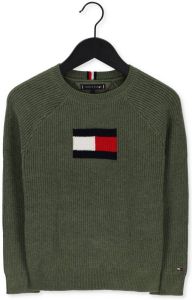 Tommy Hilfiger Groene Trui Raglan Flag Sweater