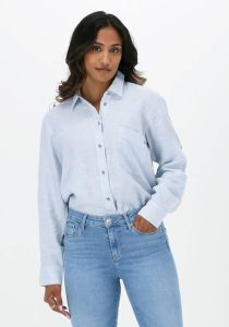 Tommy Hilfiger Lichtblauwe Blouse Linen N Relaxed Long Shirt