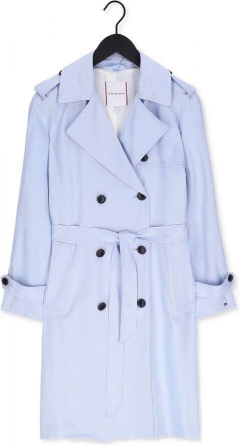 Tommy Hilfiger Lichtblauwe Mantel Tencel Db Trench