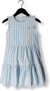 Tommy Hilfiger Mini-jurk STRIPED HEMP RUFFLE DRESS SLVSS in streepoptiek