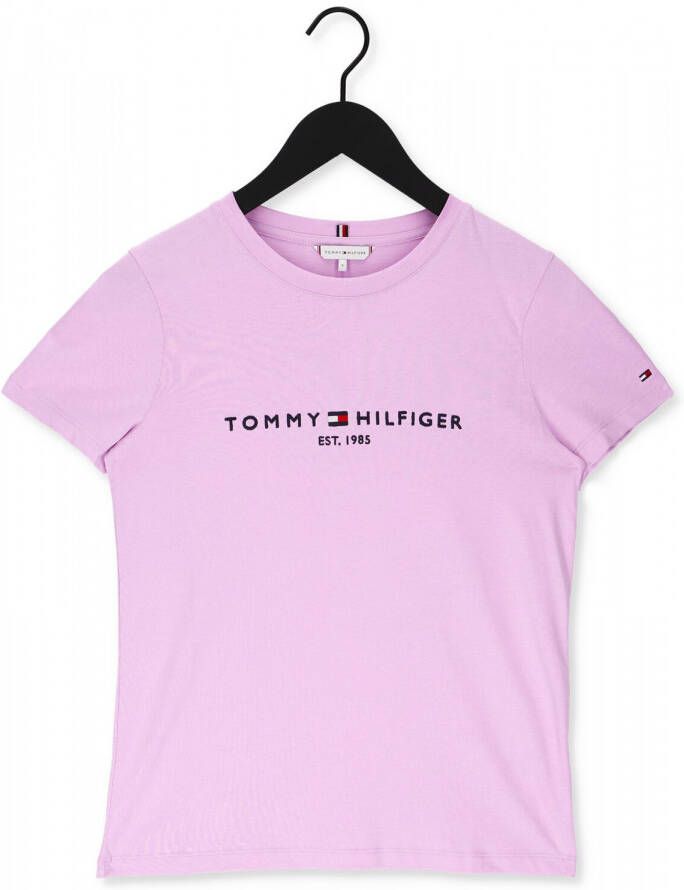 Tommy Hilfiger Shirt met ronde hals TH ESS HILFIGER C NK REG TEE SS met lineair logo opschrift