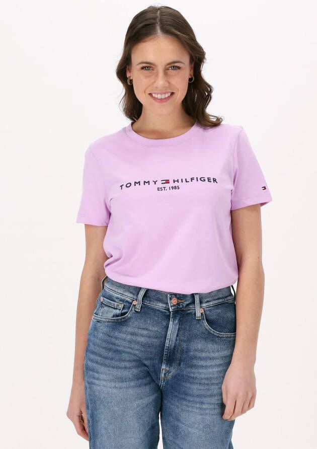 Tommy Hilfiger Shirt met ronde hals TH ESS HILFIGER C NK REG TEE SS met lineair logo opschrift