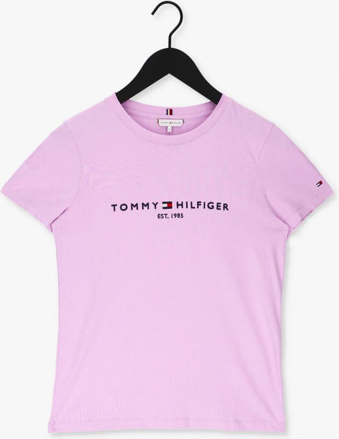 Tommy Hilfiger Shirt met ronde hals TH ESS HILFIGER C NK REG TEE SS met lineair logo opschrift