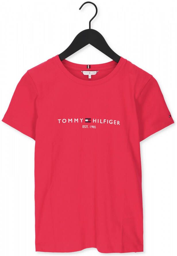 Tommy Hilfiger Shirt met ronde hals REGULAR HILFIGER C NK TEE SS met groot logo opschrift