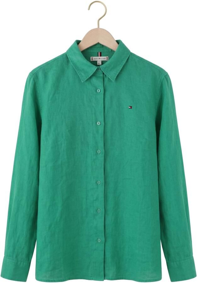 Tommy Hilfiger relaxed fit blouse met lange mouwen van puur linnen - Foto 4