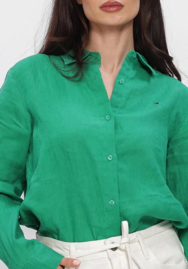 Tommy Hilfiger relaxed fit blouse met lange mouwen van puur linnen - Foto 3