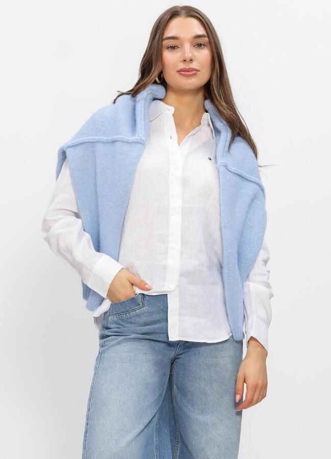Tommy Hilfiger relaxed fit blouse met lange mouwen van puur linnen