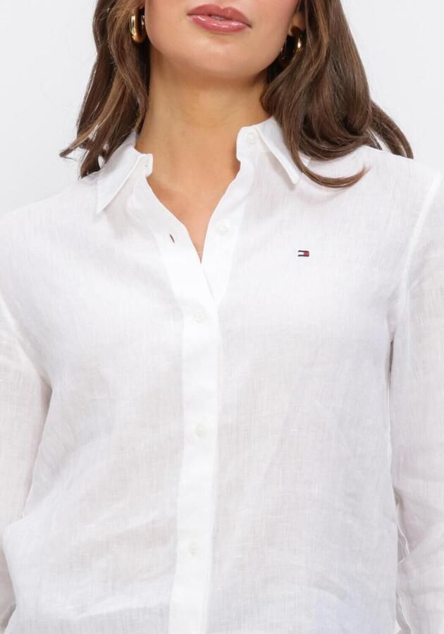 Tommy Hilfiger relaxed fit blouse met lange mouwen van puur linnen - Foto 3
