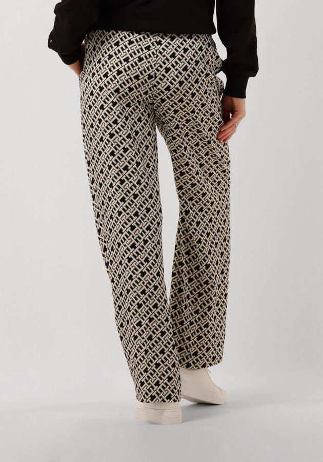 Tommy Hilfiger Monogram Viscose Broek Relaxte Pasvorm Beige Dames