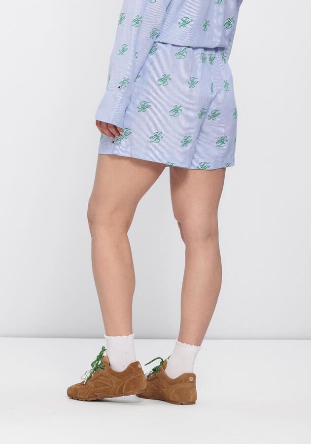 Tommy Hilfiger relaxed fit short met gestikt logo van linnenmix - Foto 3